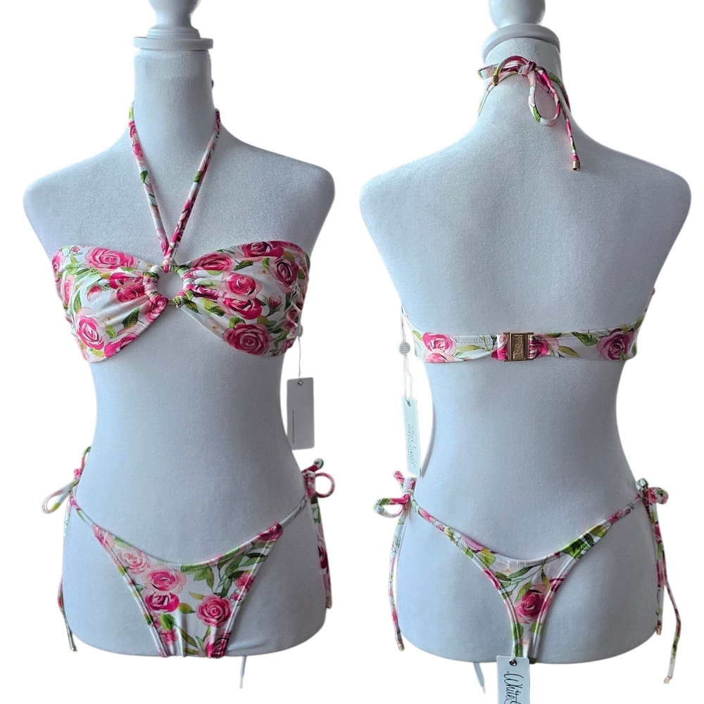White Sands Bandeau And Thong Dolce Bikini Set Top M Bottom S